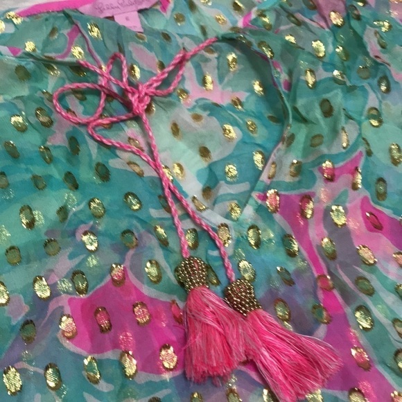 Lilly Pulitzer Rilla Tropical Print Silk Blouse Small - Picture 11 of 13